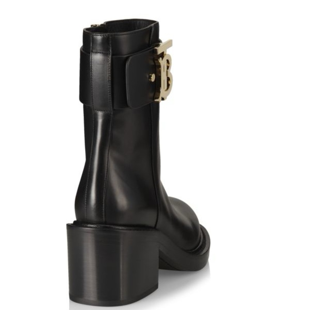 Burberry Westella 65 Leather Ankle Boots Women’s 39.5 9.5 Chunky Block Heel‎ - Picture 3 of 13